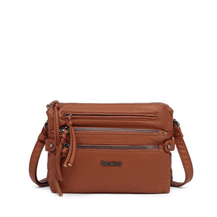 Yıkama Deri Askılı Kadın Postacı Çantası 21K Barcelona 1920