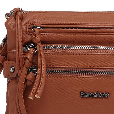 Yıkama Deri Askılı Kadın Postacı Çantası 21K Barcelona 1920