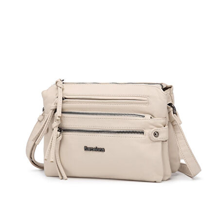 Yıkama Deri Askılı Kadın Postacı Çantası 21K Barcelona 1920