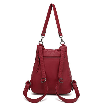 Yıkama Deri Hem Sırt Hem Omuz Kadın Çantası 21K Barcelona 1606