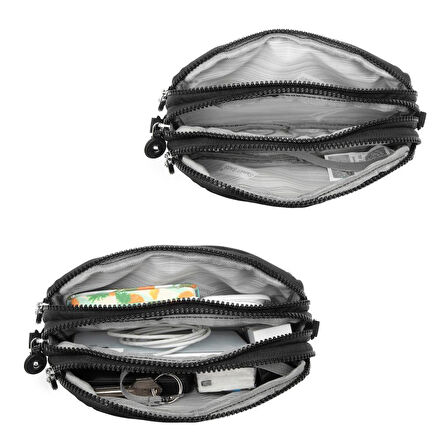 Smart Bags Mini Boy Postacı Çantası ve Cüzdanı Krinkıl Kumaş 1112