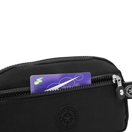 Smart Bags Mini Boy Postacı Çantası ve Cüzdanı Krinkıl Kumaş 1112