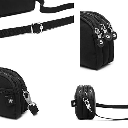Smart Bags Mini Boy Postacı Çantası ve Cüzdanı Krinkıl Kumaş 1112