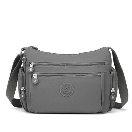 Krinkıl Kumaş Kadın Postacı Çantası Smart Bags 1115 K.Gri
