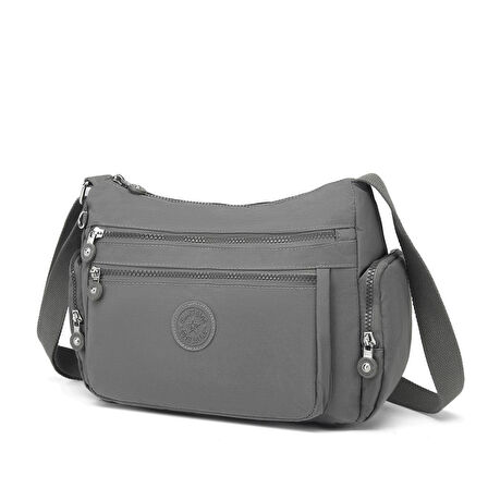 Krinkıl Kumaş Kadın Postacı Çantası Smart Bags 1115 K.Gri
