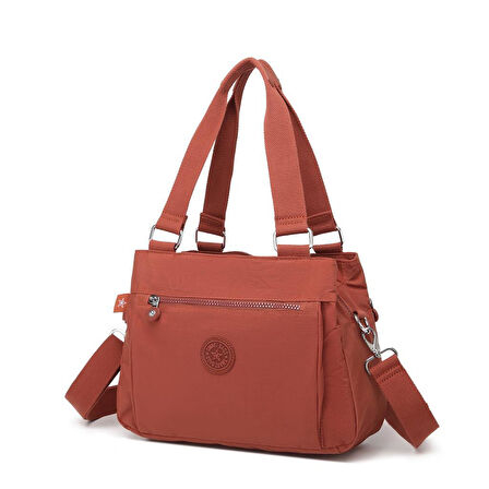 Krinkıl Kumaş Kadın Omuz Çantası Smart Bags 1125 Kiremit