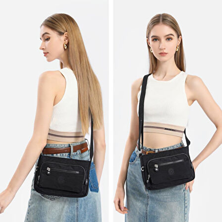 Krinkıl Kumaş Kadın Postacı Çantası Smart Bags 3270