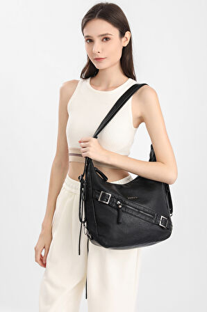 Yıkama Deri Hem Sırt Hem Omuz Kadın Çantası 21-K Barcelona 1930