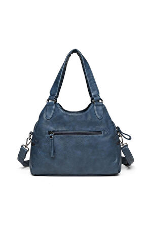 Yıkama Deri Omuz Askılı Kadın Çantası 21K Barcelona 1932