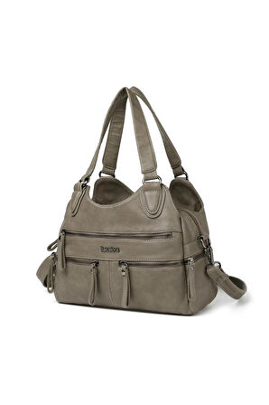 Yıkama Deri Omuz Askılı Kadın Çantası 21K Barcelona 1932