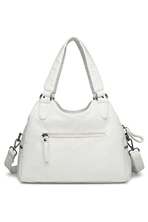 Yıkama Deri Omuz Askılı Kadın Çantası 21K Barcelona 1932