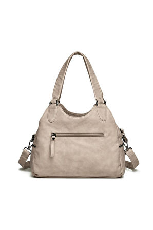 Yıkama Deri Omuz Askılı Kadın Çantası 21K Barcelona 1932