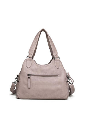 Yıkama Deri Omuz Askılı Kadın Çantası 21K Barcelona 1932