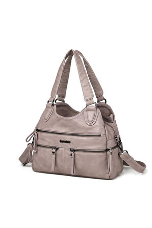 Yıkama Deri Omuz Askılı Kadın Çantası 21K Barcelona 1932