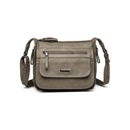 Yıkama Deri Postacı Askılı Kadın Çantası 21-K Barcelona 1934