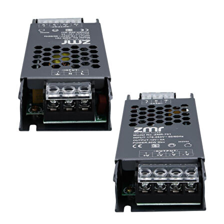 ZMR ZMR-701/B.00 12 Volt 5 Amper 60 Watt Slim Metal Kasa Adaptör
