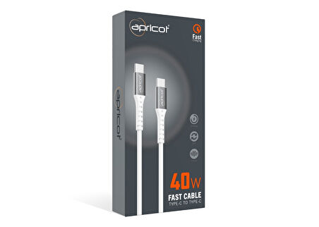 Apricot 40W Type-C to Type-C Hızlı Şarj+Data kablosu