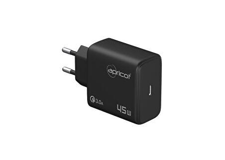 Apricot APC-U445/B 45W 3.0A TYpe-c  45W Süper  Hızlı Ev Şarj Adaptörü