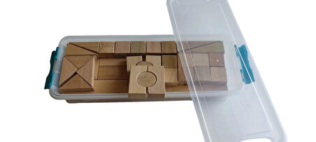 Ahşap Blok 60 Parça Yatay Kutulu