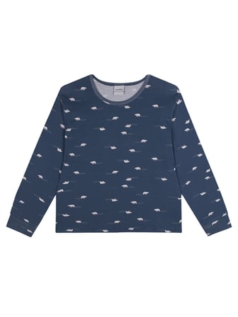 Organik Lacivert Kutup Ayısı Erkek Çocuk Pijama Takımı