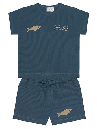Minik Denizciler Kısa Kollu Tshirt Şort Set