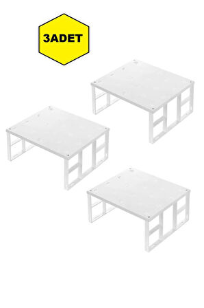 Kapris Dolap Içi Düzenleyici Raf Tabak Bardak Rafı Metal Raf 3 Adet