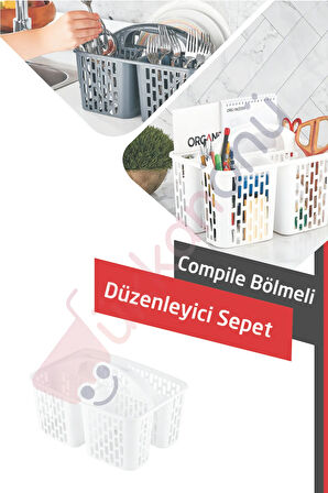 Compile Bölmeli Düzenleyici Sepet Organizer