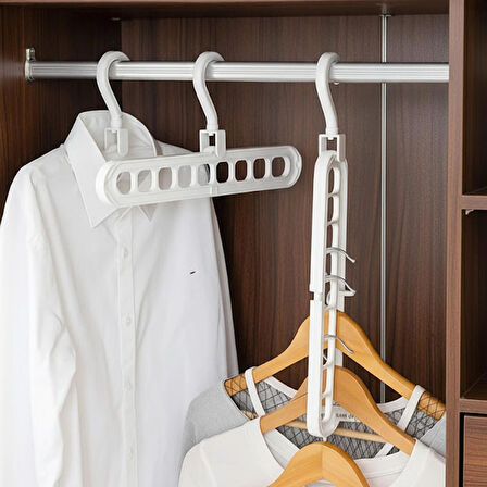 Porsima Org-250 3 Adet Çok Fonksiyonlu Dolap Içi Düzenleyici Organizer Sihirli Askı Tişört Gömlek Elbise Askısı