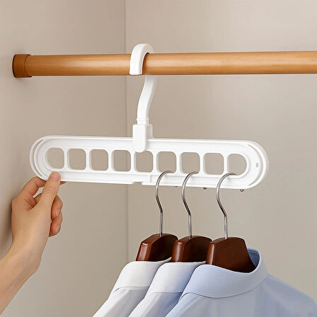 Porsima Org-250 3 Adet Çok Fonksiyonlu Dolap Içi Düzenleyici Organizer Sihirli Askı Tişört Gömlek Elbise Askısı