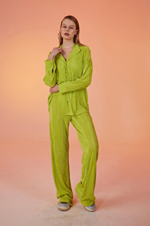 Beli Lastikli Esnek Comfy Pantolon Yeşil