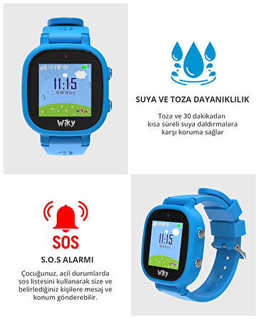 Wiky Watch 5E eSim'li Akıllı Çocuk Saati Görüntülü ve Sesli Arama, GPS, SOS, Konum Takibi (Turkcell eSIM)