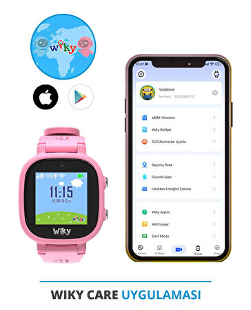 Wiky Watch 5E eSim'li Akıllı Çocuk Saati Görüntülü ve Sesli Arama, GPS, SOS, Konum Takibi (Turkcell eSIM)