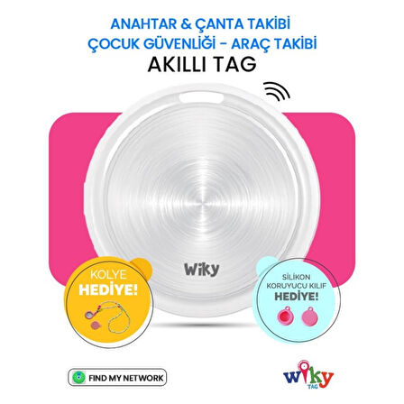 Wiky Tag Çocuk Smart Airtag  - Akıllı Konum Takip Cihazı Pembe (APPLE UYUMLU)
