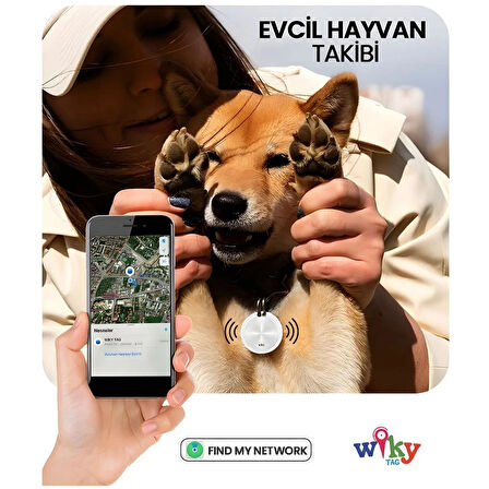 Wiky Tag Çocuk Smart Airtag  - Akıllı Konum Takip Cihazı Pembe (APPLE UYUMLU)