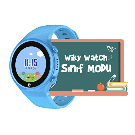 Wiky Watch 5S Akıllı Çocuk Saati - Görüntülü Arama, Gps, Sos, Sağlık Takibi, Güvenli Alan Mavi