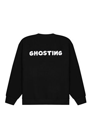 Oversize Kesin Unisex Ghosting Sweatshirt Siyah