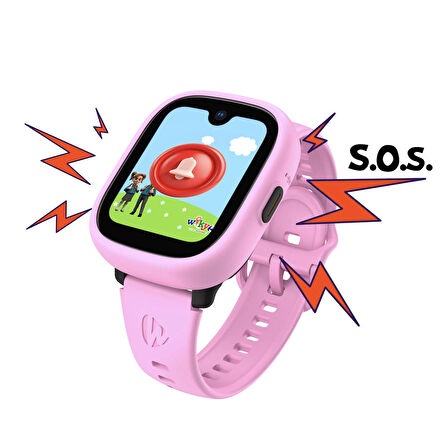 Wiky Watch 5 Plus Akıllı Çocuk Saati - Görüntülü Arama, Gps, Sos, Sağlık Takibi, Güvenli Alan Pembe
