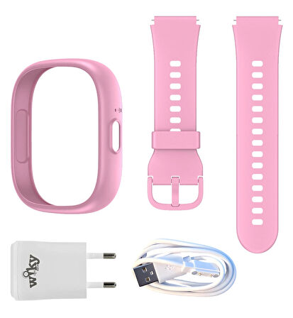 Wiky Watch 5 Plus Kasa Kordon Pembe Set + Adaptör & Şarj Kablosu