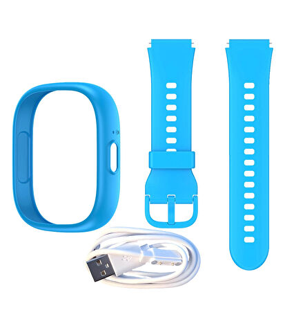 Wiky Watch 5 Plus Kasa Kordon Mavi Set + Adaptör & Şarj Kablosu