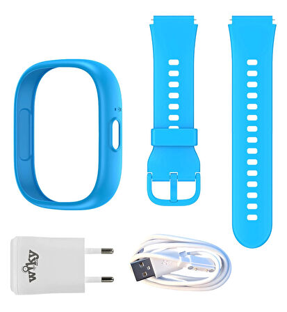 Wiky Watch 5 Plus Kasa Kordon Mavi Set + Adaptör & Şarj Kablosu