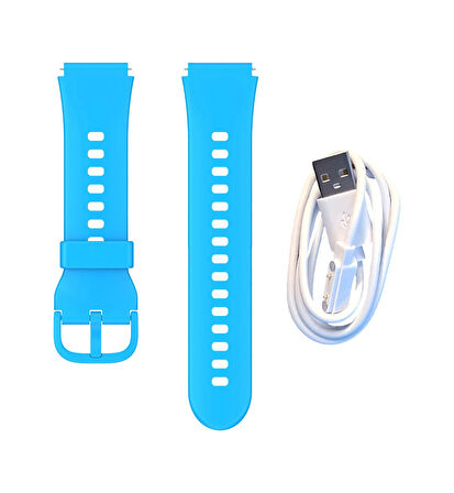 Wiky Watch 5 Plus Kasa Kordon Mavi Set + Adaptör & Şarj Kablosu
