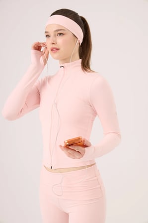 Parmak Detaylı Fermuarlı Fabiola Ceket Pembe