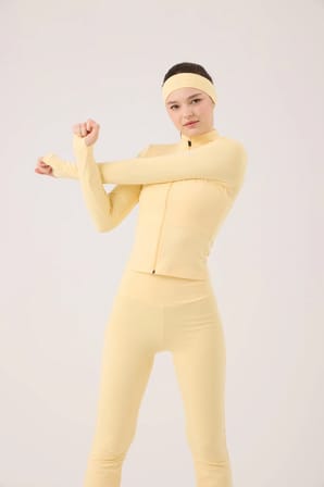 Parmak Detaylı Fermuarlı Fabiola Ceket Sarı