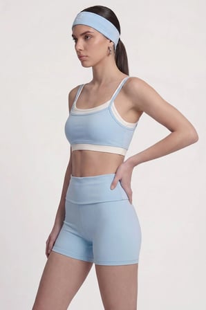 Beli Kıvrımlı Mini Kacie Şort Mavi