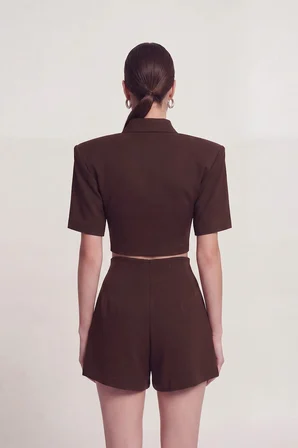 Vatkalı Polo Yaka Carolyn T-Shirt Kahve