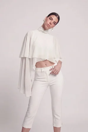 Pelerin Model Bena Bluz Beyaz