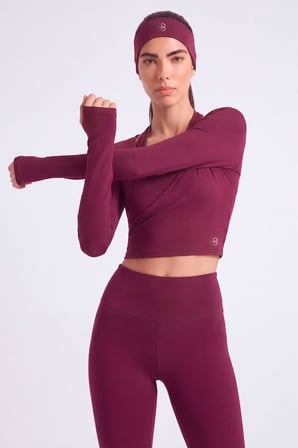 Bağlamalı Crop Kesim Ellen Bolero Bordo