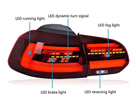 Vw golf 6 stop lambası takımı ledli animasyonlu 2009 / 2013