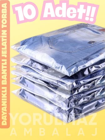👉 👉 30x50 Bantlı Jelatin Torba – Şeffaf Yapışkanlı Orta  Boy Paketleme Poşeti 10 Lu Paket