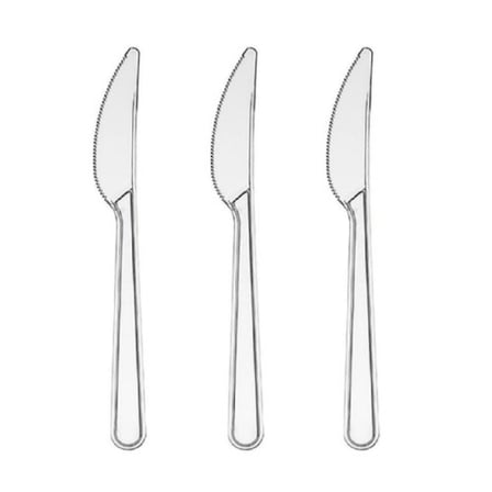 🖤🔪 Şeffaf Plastik Bıçak 500 ’ Lü Paket – Lüks Dayanıklı Kullan At Catering Tipi
